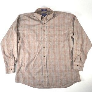 Pendleton Men’s Long Sleeve Full Button Up Plaid Broadway Cloth Shirt Size Large
